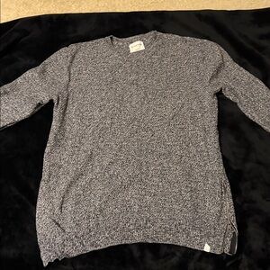 On the Byas Men's Black and White Crewneck Sweater
